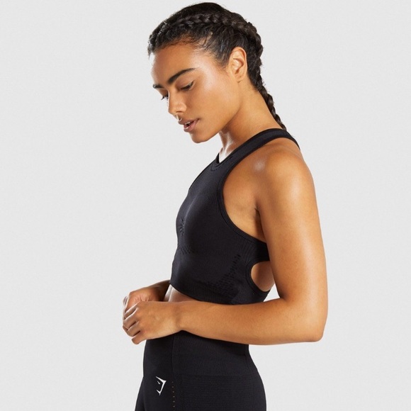 ✨Host Pick✨New Gymshark Flawless Knit Sports Bra - Black - Picture 2 of 8